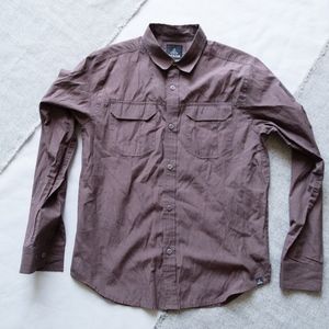 Prana Men’s Small Brown Button Down Shirt